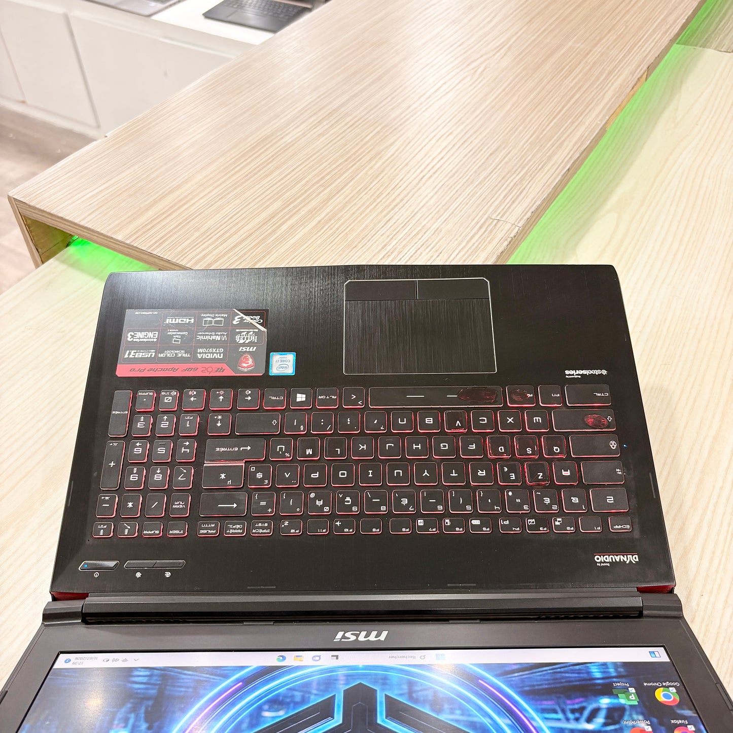 MSI Apache Pro GE62- Core i7-6ème - NVIDIA GeForce GTX 970M 3Go dédiée - 16Go DDR4 - 512Go SSD- 15,6" FHD