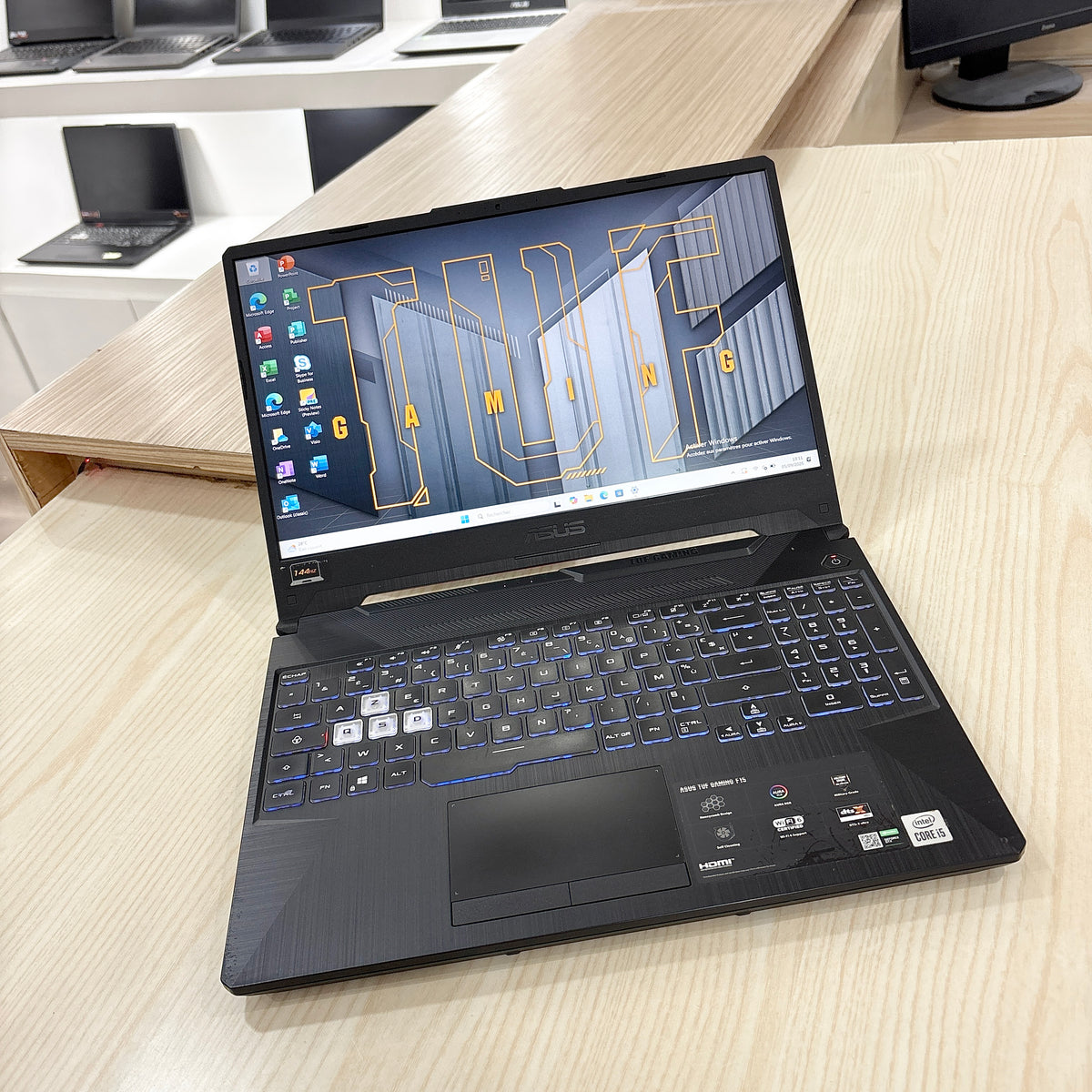 Gamer Asus TUF F15 FX506LH   -  Core i5-10ème Génération - GTX 1650 4Go dédiée - 08Go DDR4 - 512Go SSD - 15,6"FHD 144Hz